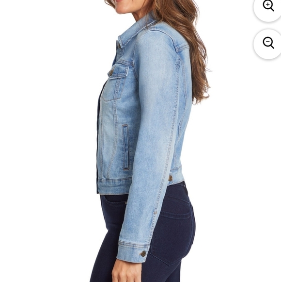 Social Standard By Sanctuary Denim Jacket Strerchy Sz Medium - Picture 2 of 10